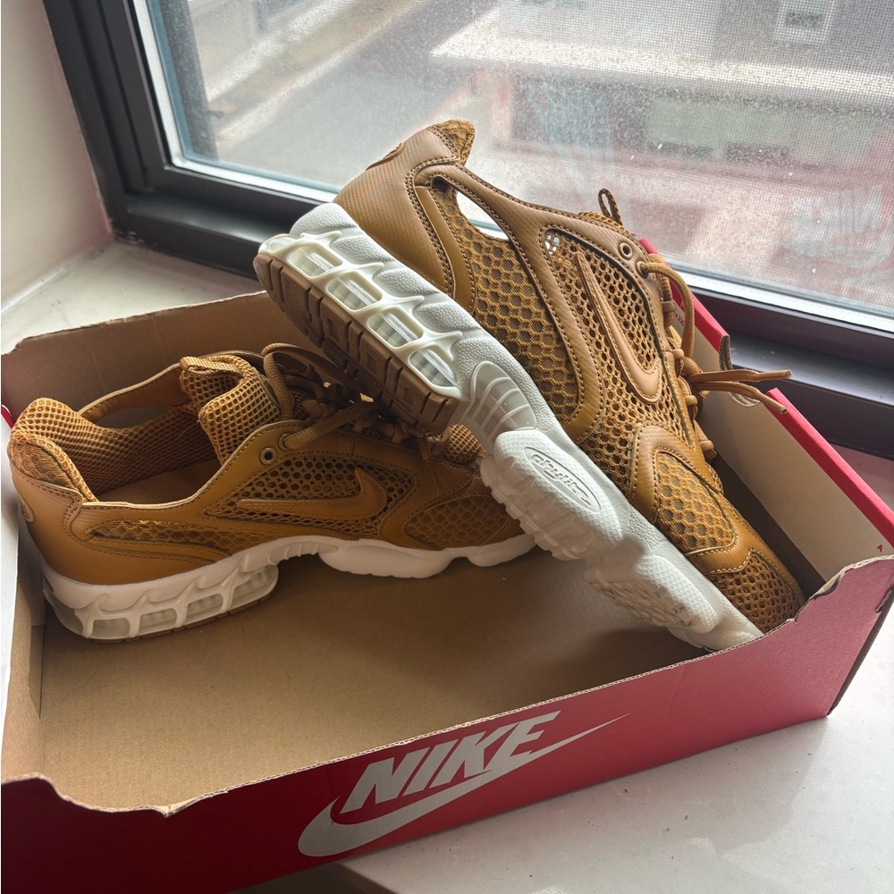 Nike Tan Mesh Athletic Sneakers with White Sole